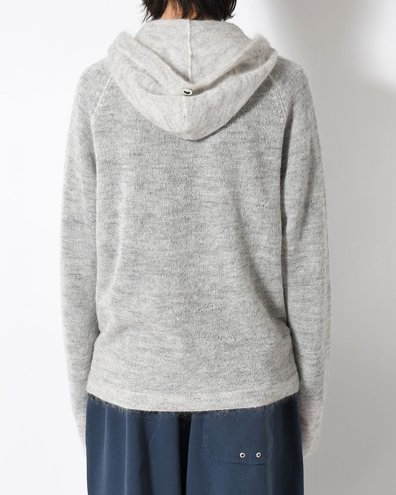 KNIT HOODIE -ASH GRAY-