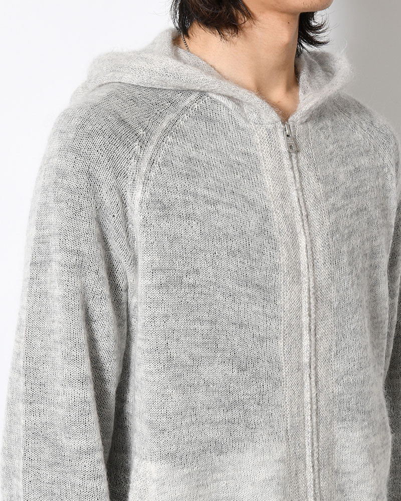 KNIT HOODIE -ASH GRAY-