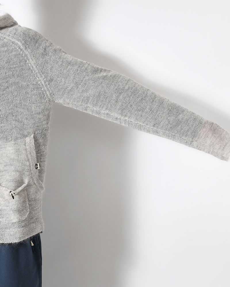 KNIT HOODIE -ASH GRAY-