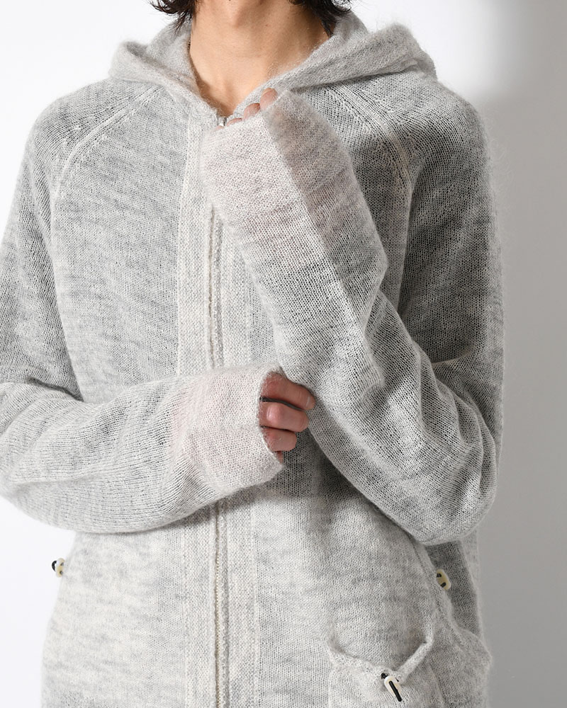 KNIT HOODIE -ASH GRAY-