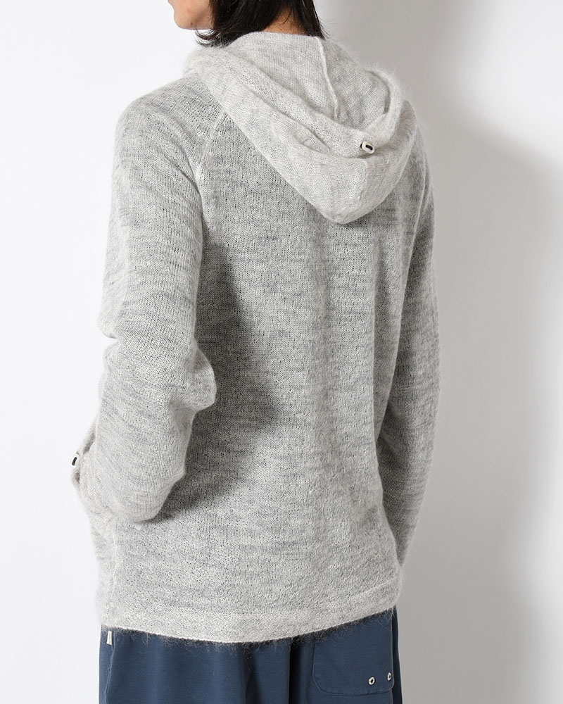 KNIT HOODIE -ASH GRAY-
