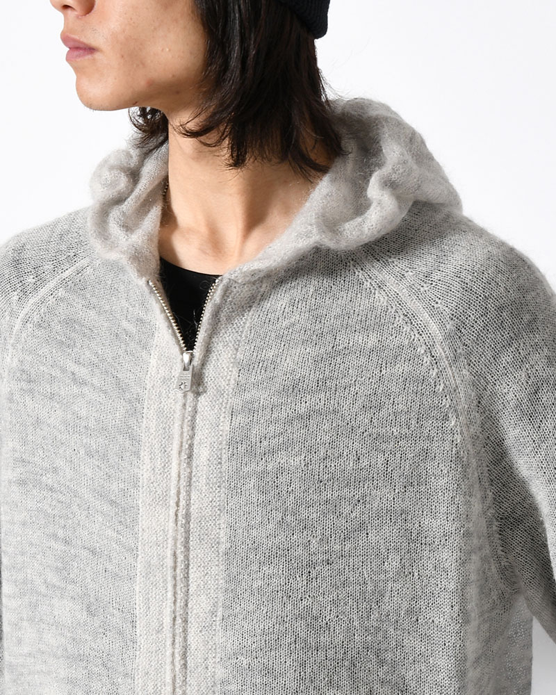 KNIT HOODIE -ASH GRAY-