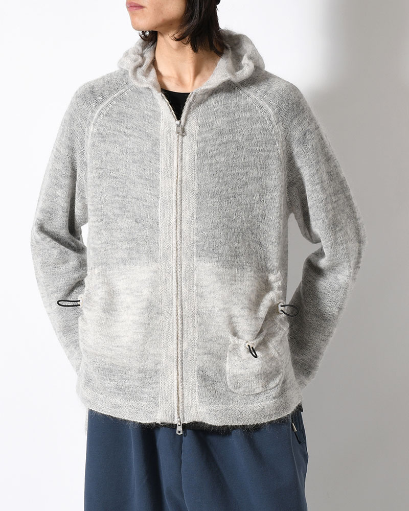 KNIT HOODIE -ASH GRAY-
