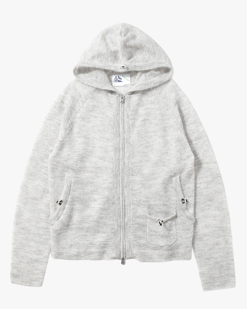 KNIT HOODIE -ASH GRAY-