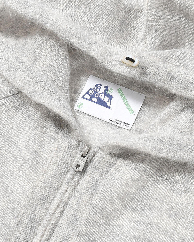 KNIT HOODIE -ASH GRAY-