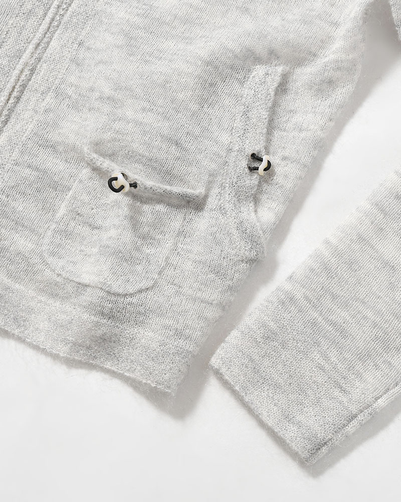 KNIT HOODIE -ASH GRAY-