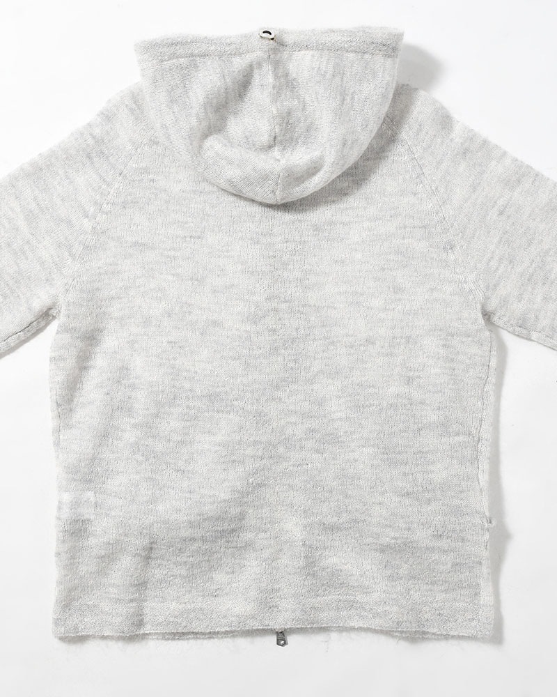 KNIT HOODIE -ASH GRAY-
