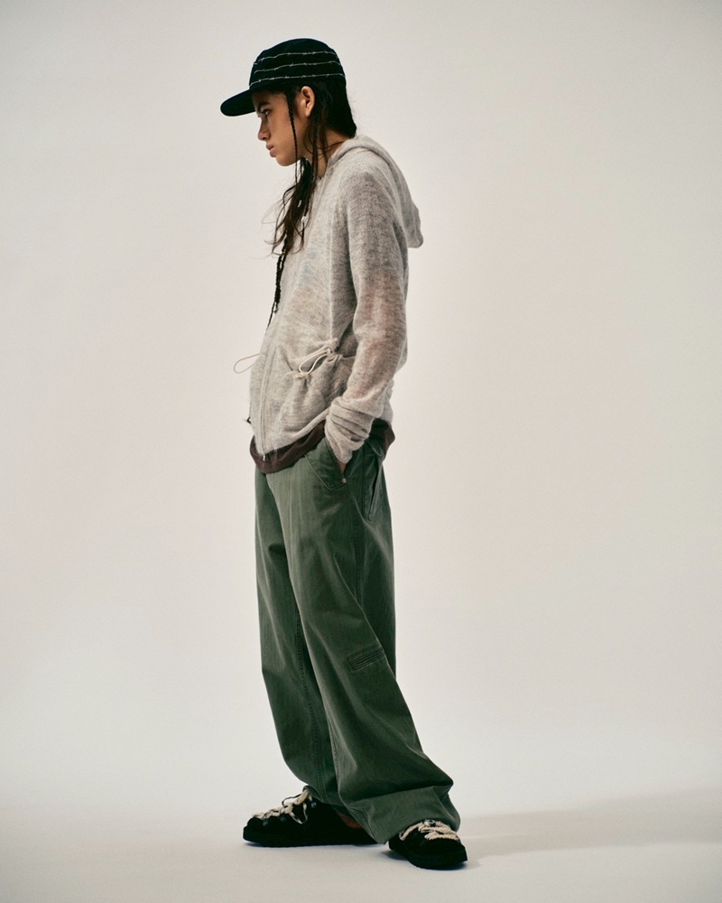 KNIT HOODIE -ASH GRAY-