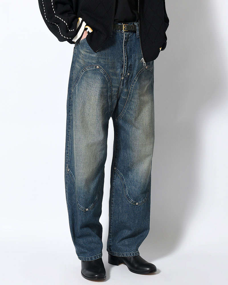 NEWCOMMUNE BAGGY DENIM PANTS -INDIGO-