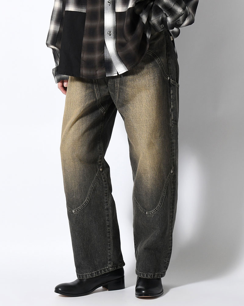 NEWCOMMUNE BAGGY DENIM PANTS -BLACK-