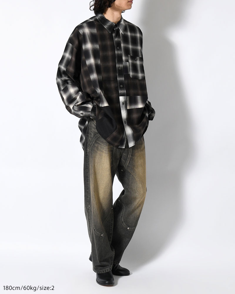 NEWCOMMUNE BAGGY DENIM PANTS -BLACK-