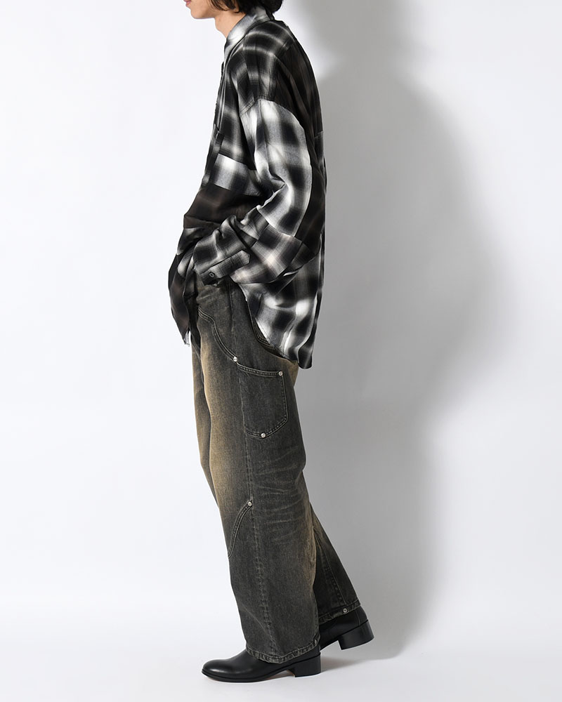 NEWCOMMUNE BAGGY DENIM PANTS -BLACK-