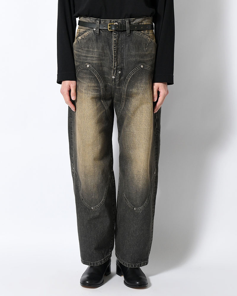 NEWCOMMUNE BAGGY DENIM PANTS -BLACK-