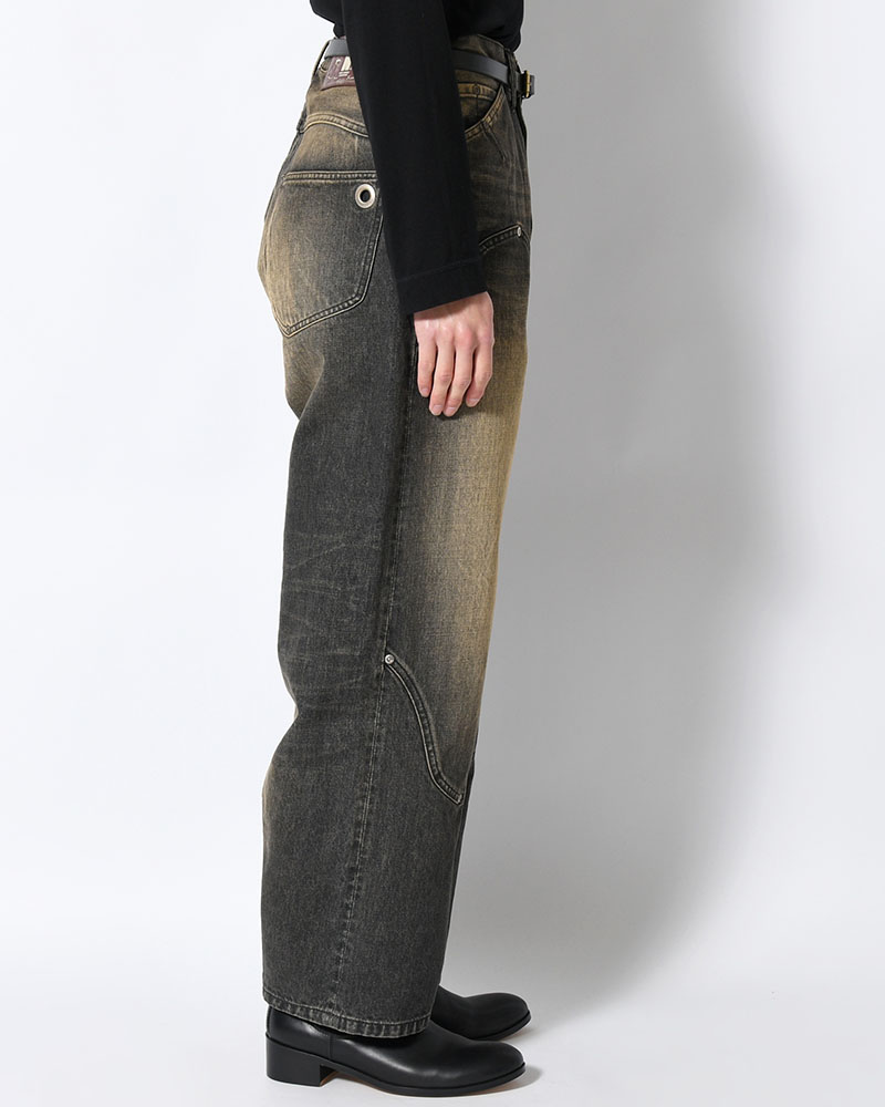 NEWCOMMUNE BAGGY DENIM PANTS -BLACK-