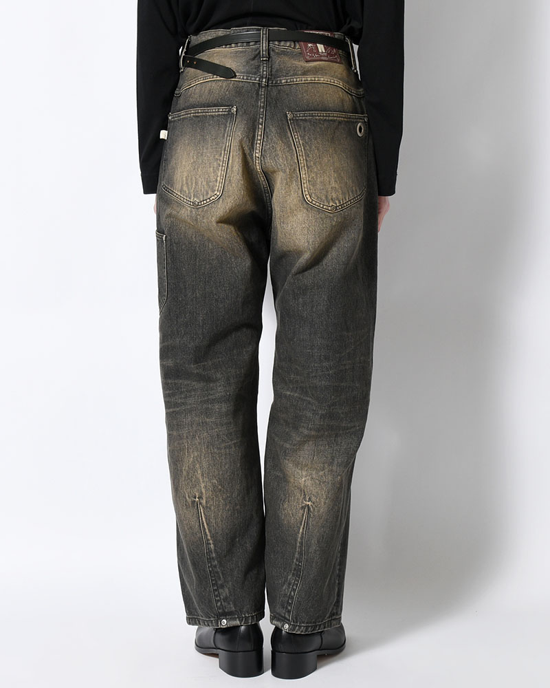 NEWCOMMUNE BAGGY DENIM PANTS -BLACK-
