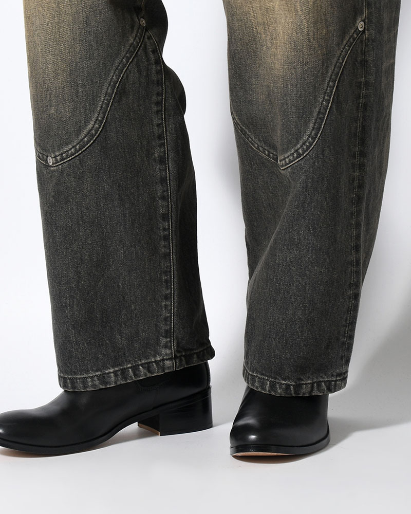NEWCOMMUNE BAGGY DENIM PANTS -BLACK-
