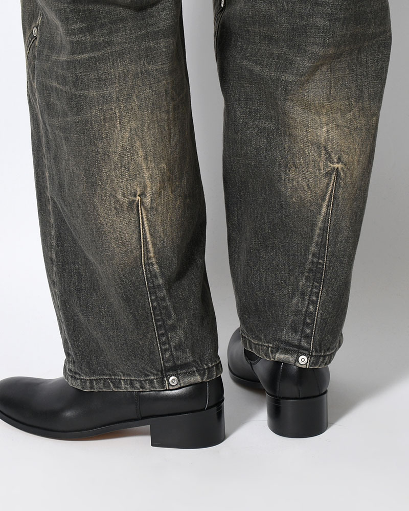 NEWCOMMUNE BAGGY DENIM PANTS -BLACK-