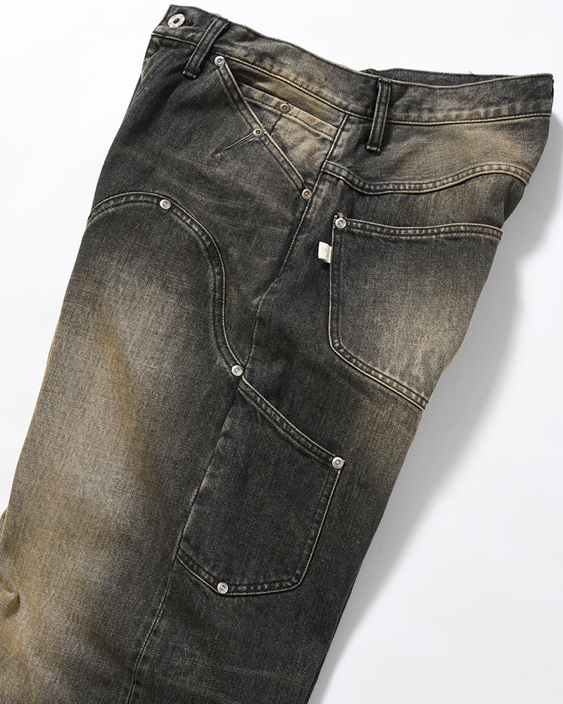 NEWCOMMUNE BAGGY DENIM PANTS -BLACK-