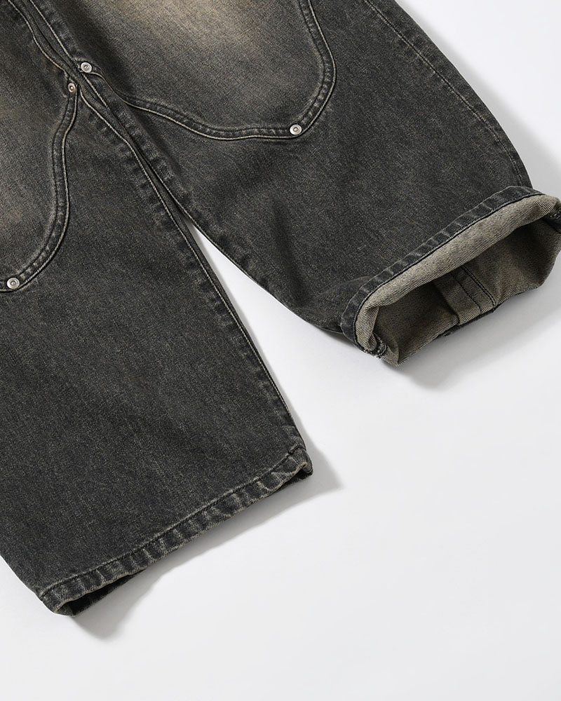 NEWCOMMUNE BAGGY DENIM PANTS -BLACK-