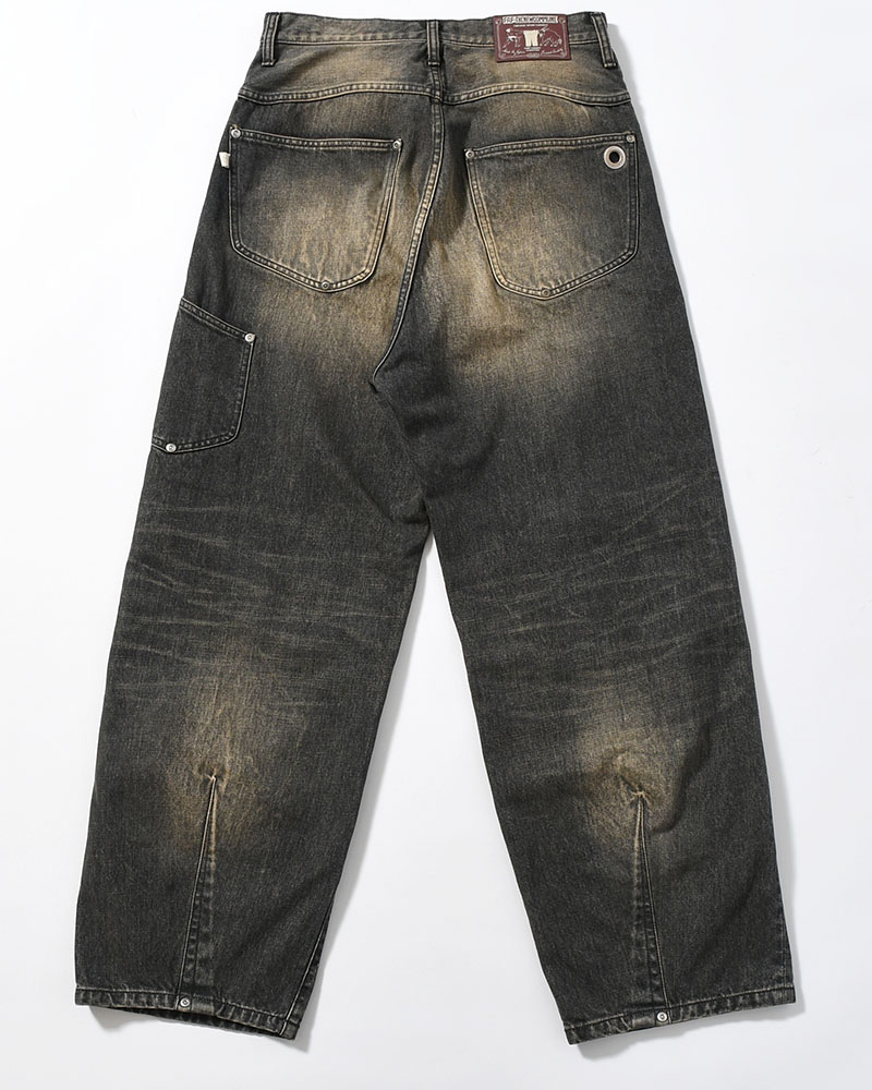 NEWCOMMUNE BAGGY DENIM PANTS -BLACK-