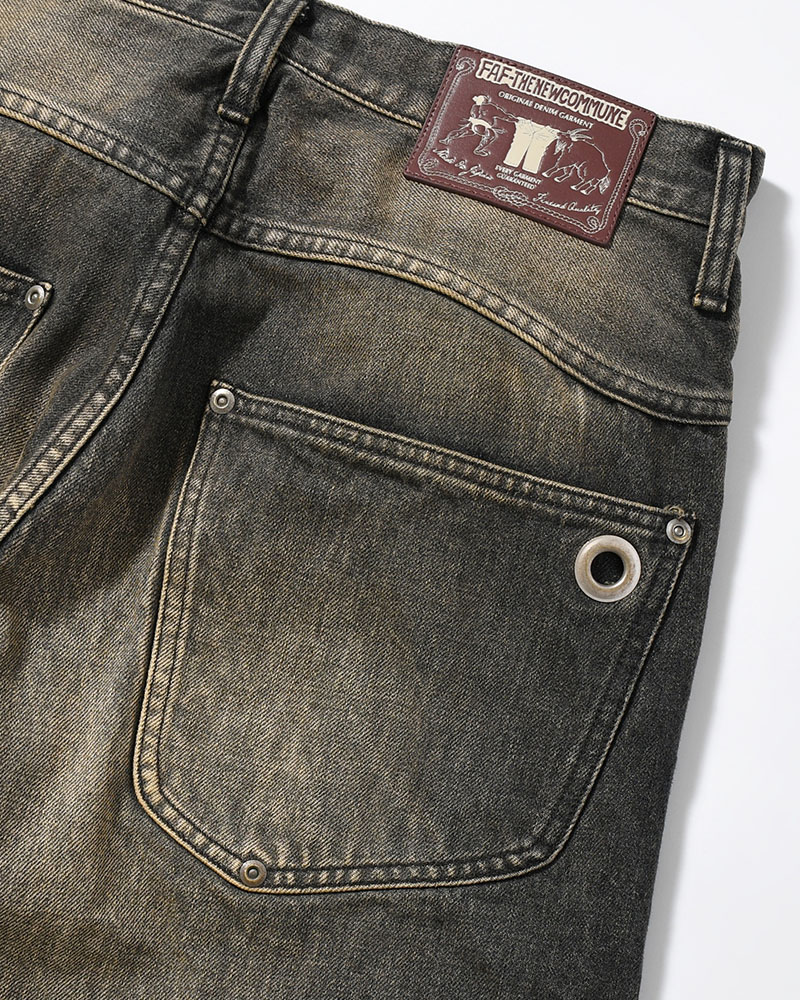 NEWCOMMUNE BAGGY DENIM PANTS -BLACK-