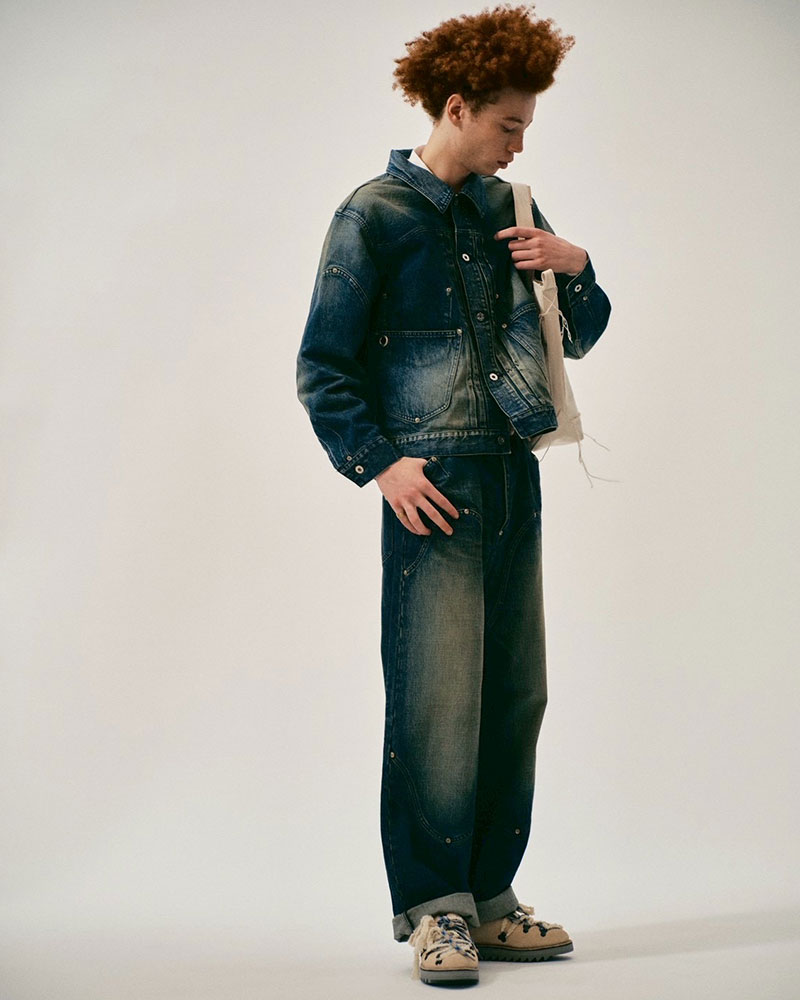 NEWCOMMUNE BAGGY DENIM PANTS -BLACK-