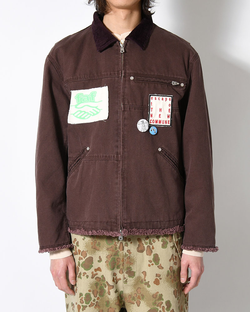 PATCHED ACTIVE JACKET -BURGUNDY-
