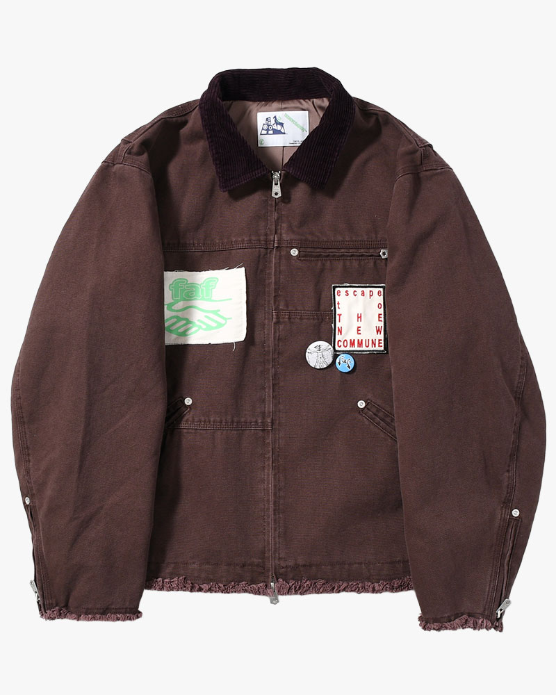 PATCHED ACTIVE JACKET -BURGUNDY-