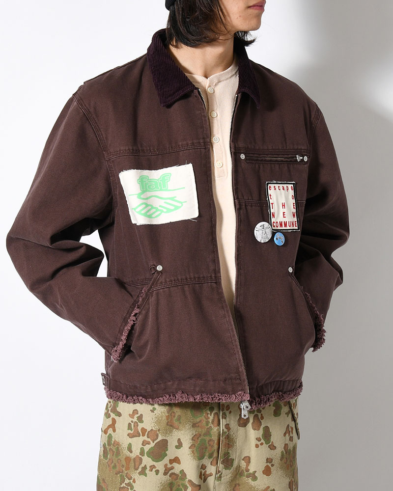 PATCHED ACTIVE JACKET -BURGUNDY-