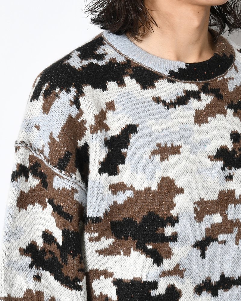 WIK CAMO JACQUARD KNIT -SKY CAMO-