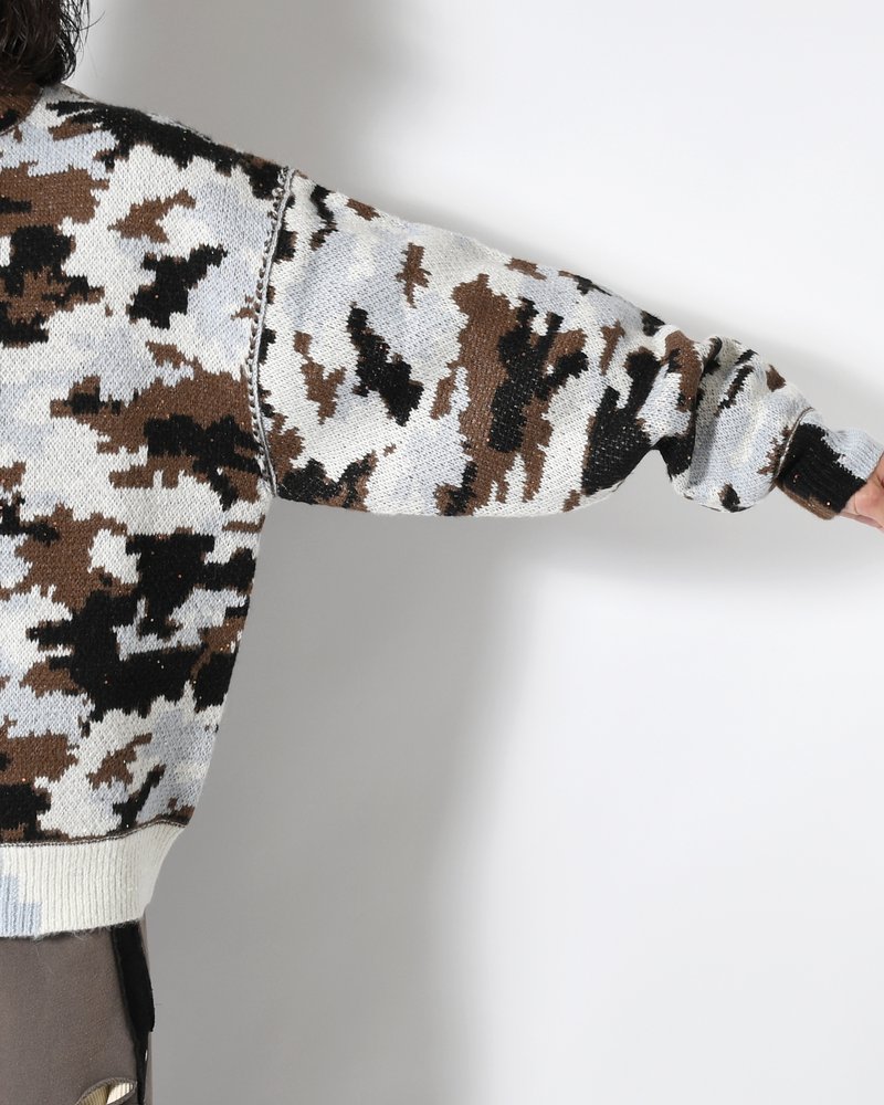 WIK CAMO JACQUARD KNIT -SKY CAMO-