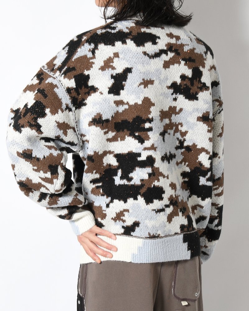 WIK CAMO JACQUARD KNIT -SKY CAMO-