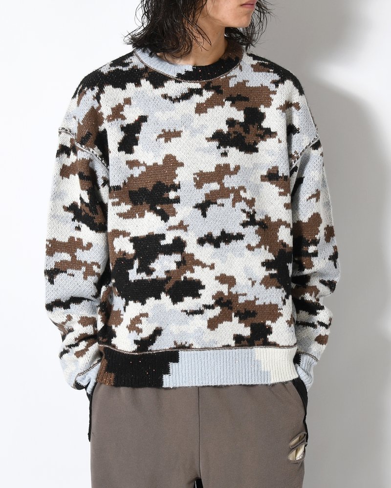WIK CAMO JACQUARD KNIT -SKY CAMO-