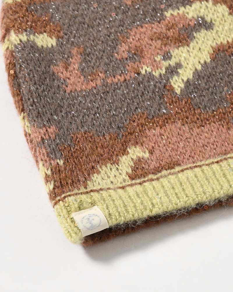 CAMO SINGLE BEANIE -BROWN CAMO-