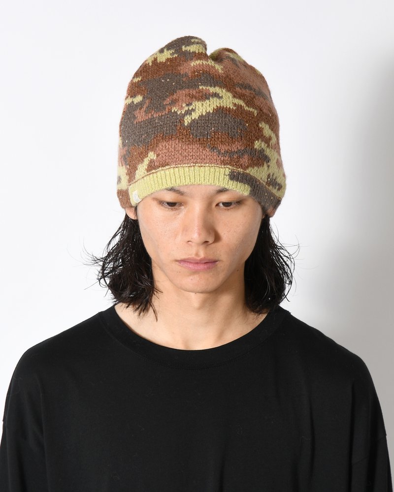 CAMO SINGLE BEANIE -BROWN CAMO-