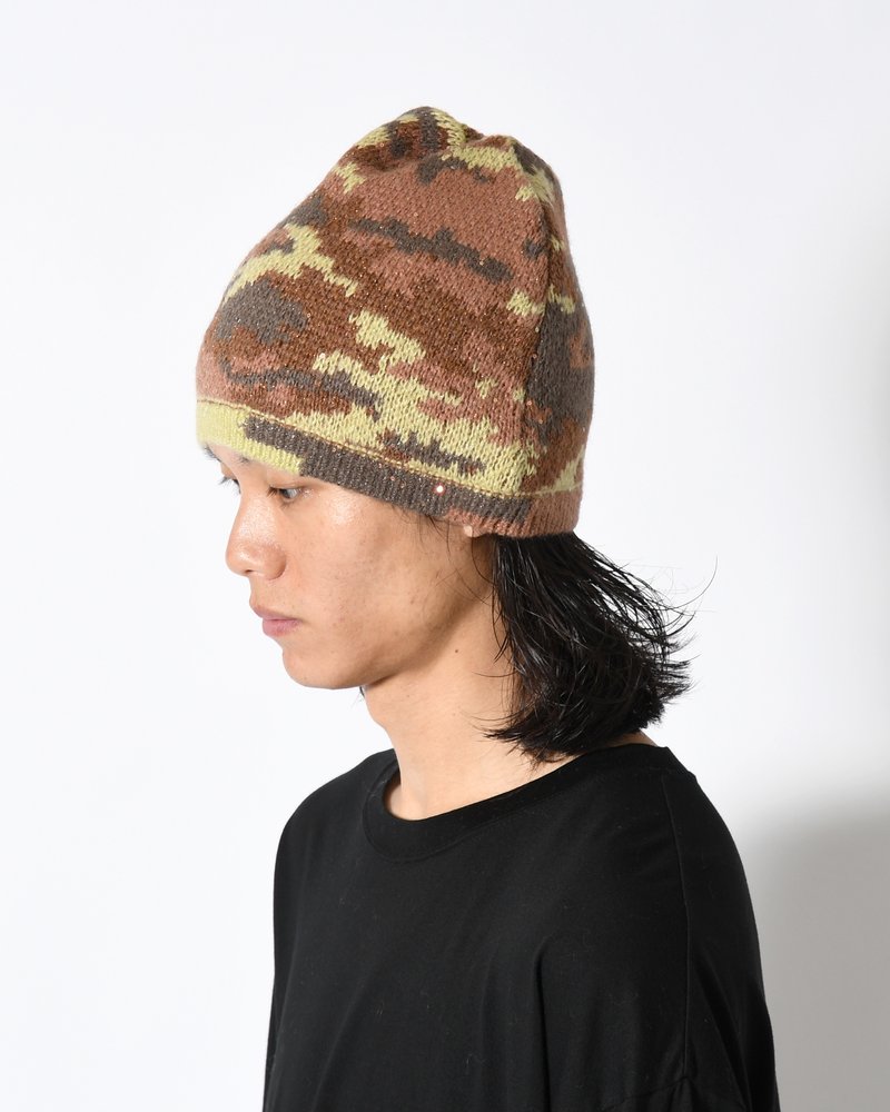 CAMO SINGLE BEANIE -BROWN CAMO-