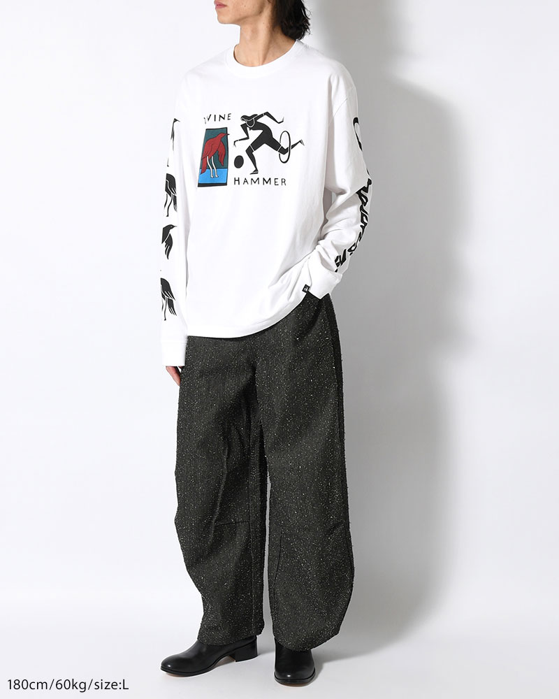 DIVINE HAMMER LONG SLEEVE T-SHIRT -WHITE-