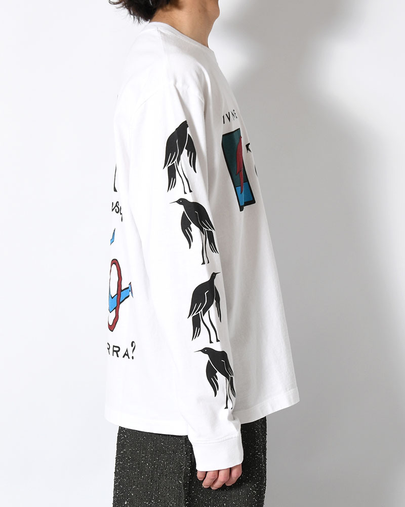 DIVINE HAMMER LONG SLEEVE T-SHIRT -WHITE-