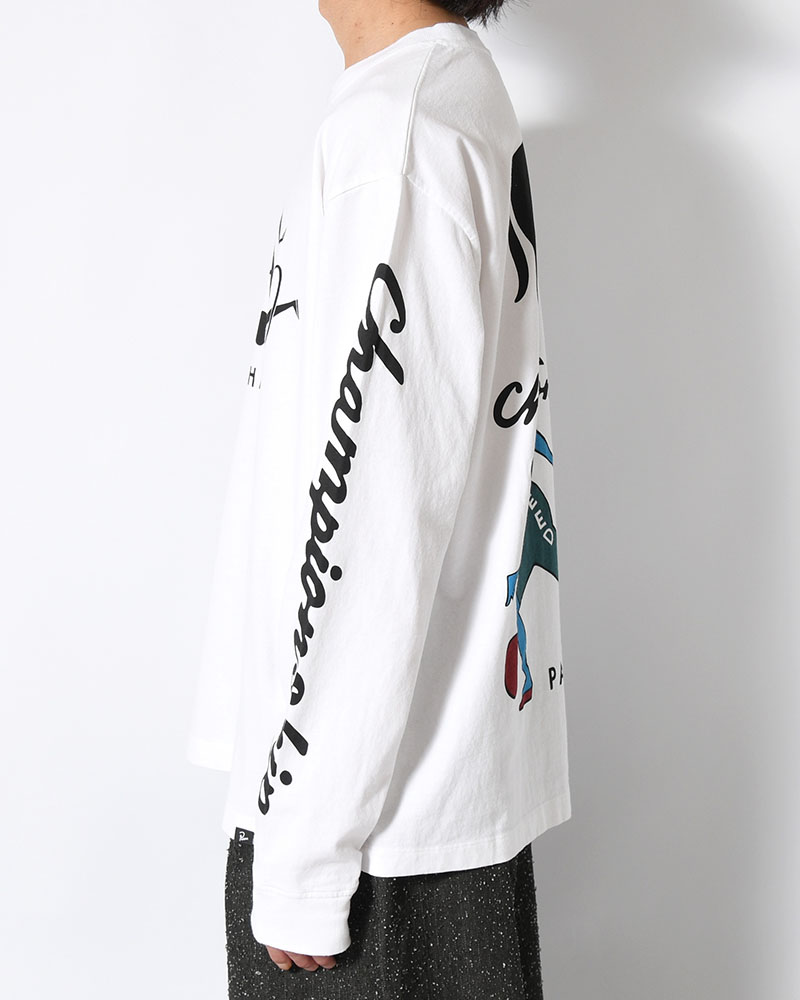 DIVINE HAMMER LONG SLEEVE T-SHIRT -WHITE-