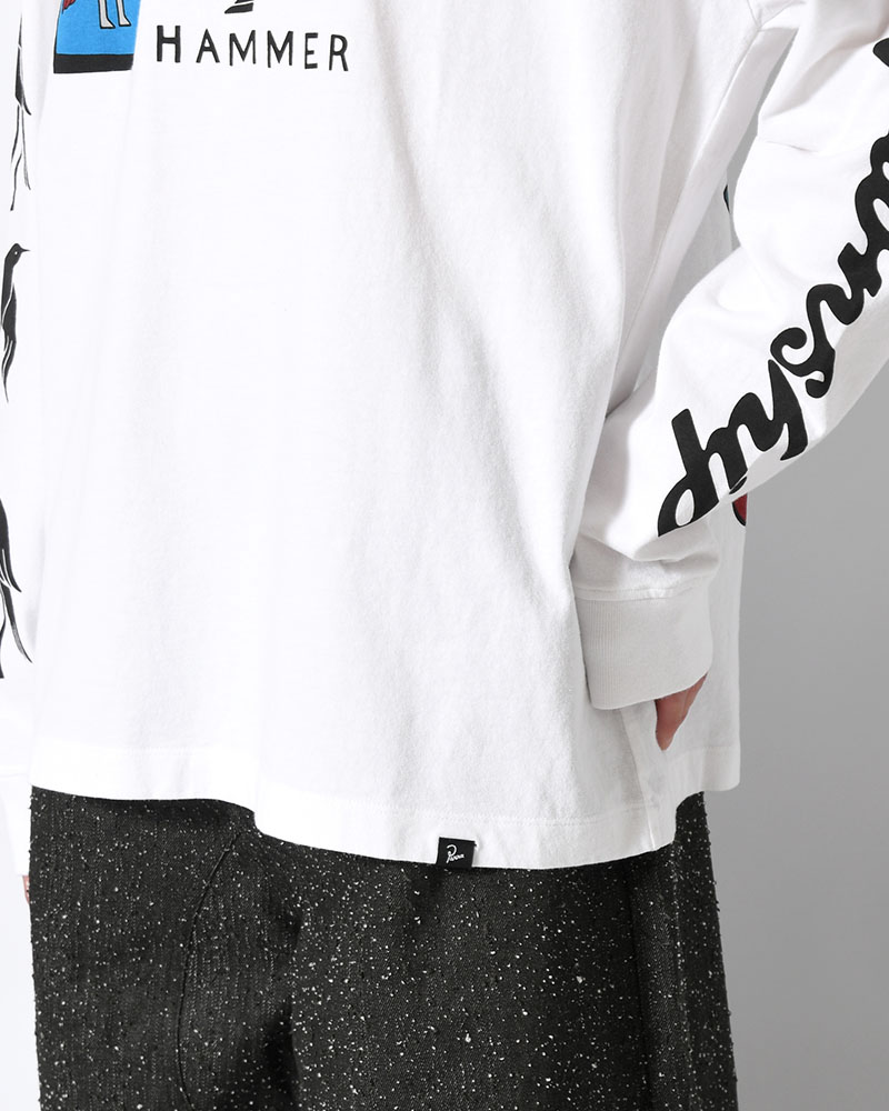 DIVINE HAMMER LONG SLEEVE T-SHIRT -WHITE-