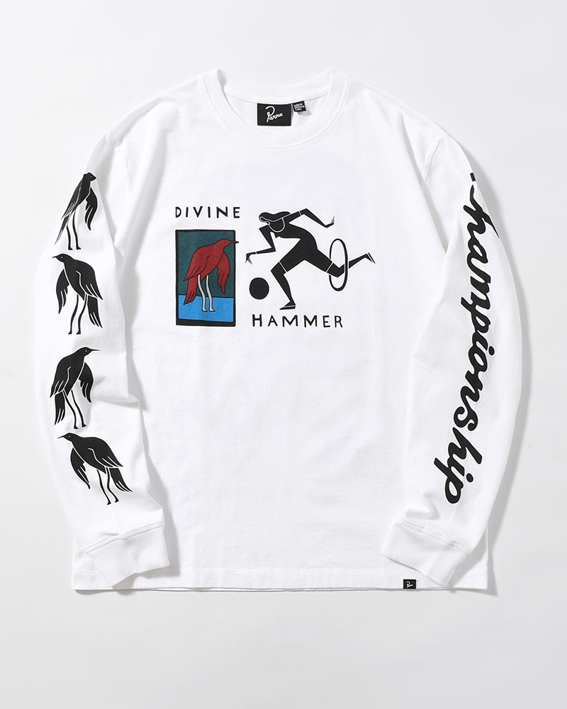 DIVINE HAMMER LONG SLEEVE T-SHIRT -WHITE-