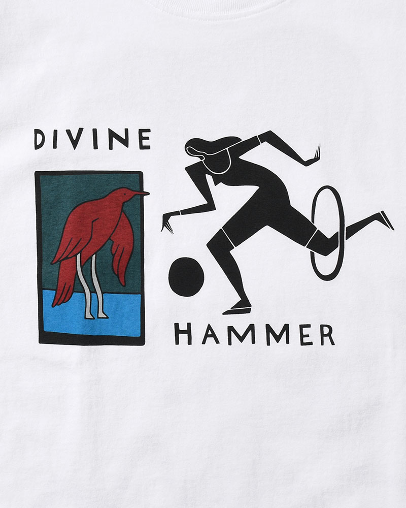 DIVINE HAMMER LONG SLEEVE T-SHIRT -WHITE-