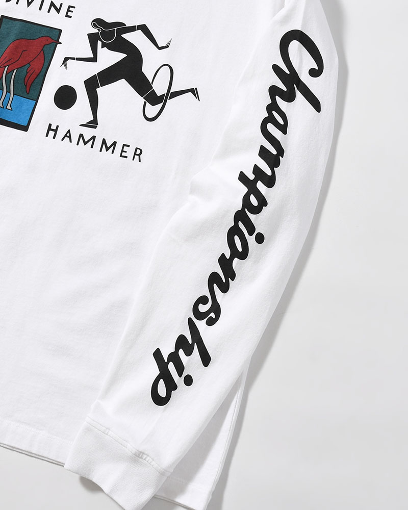 DIVINE HAMMER LONG SLEEVE T-SHIRT -WHITE-