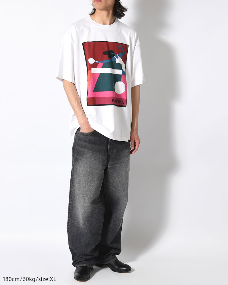 PING PONGED T-SHIRT -WHITE-