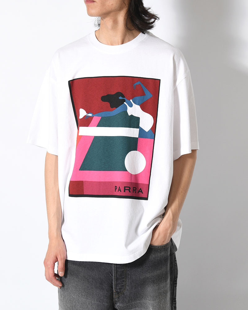 PING PONGED T-SHIRT -WHITE-