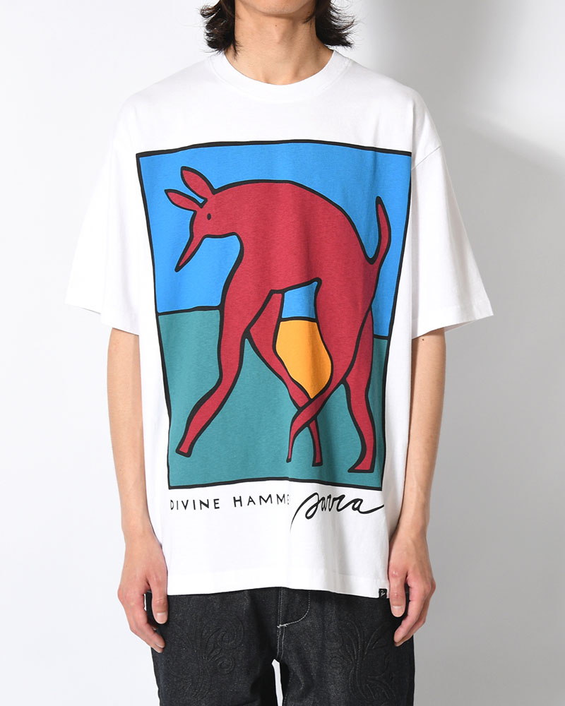 BEAR DOG HAMMER T-SHIRT -WHITE-