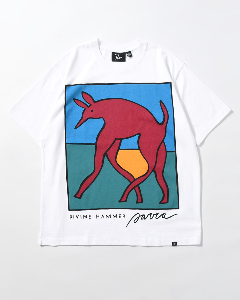 BEAR DOG HAMMER T-SHIRT -WHITE-
