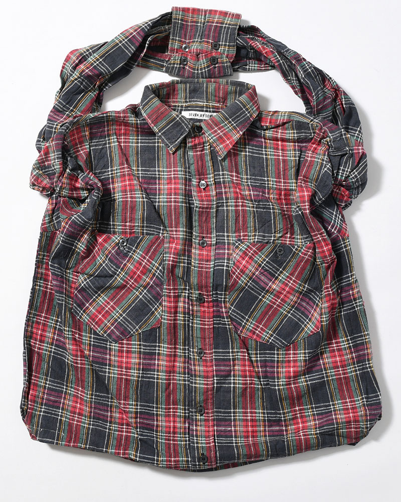 REWORK SHIRTS BAG -Used flannel shirts -TYPE:A-