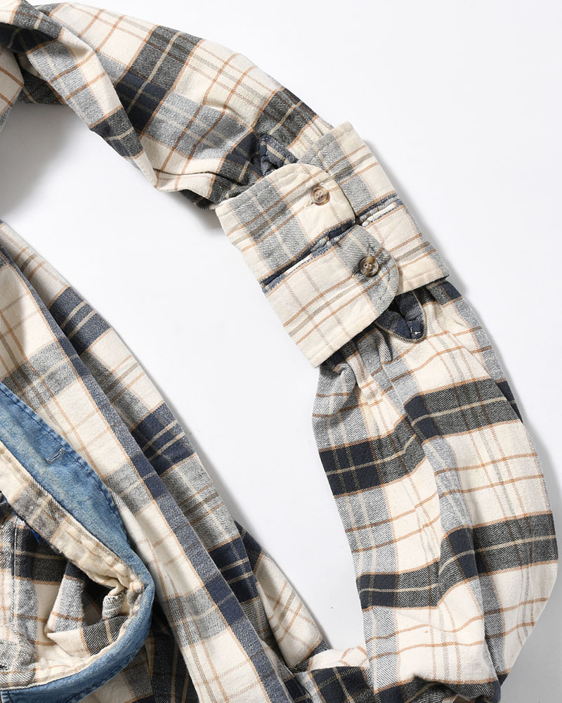 REWORK SHIRTS BAG -Used flannel shirts -TYPE:B-