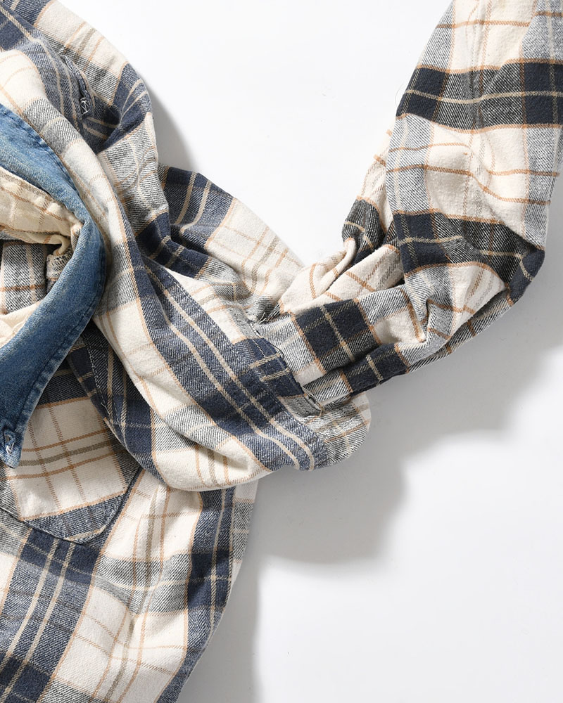 REWORK SHIRTS BAG -Used flannel shirts -TYPE:B-